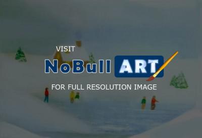Paintings - Acrylic Winter Pond Snow Scene - Acrylic
