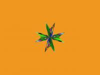 Mixed Media - Orangy Background With Colorful Shape - Mixed Media