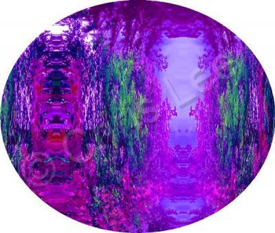 Mixed Media - Purple Oval - Mixed Media