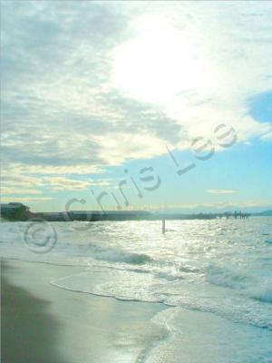 Photography - Sunset On Aqua Color Beach - Digital Photography