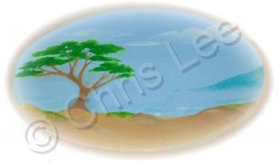 Paintings - Beach Tree Oval - Acrylic