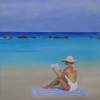 On The Beach - Acrylic Paintings - By Anna Senko, Realism Painting Artist