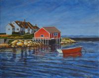 Quite Harbor - Acrylic Paintings - By Anna Senko, Realism Painting Artist