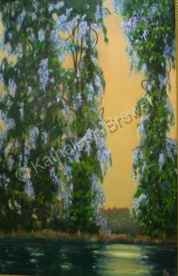 Georgia - Wysteria In Trees - Oil On Canvas