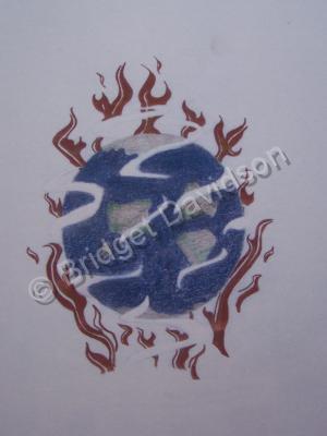 Fantasy Art - Earth Wind And Fire - Colored Pencils