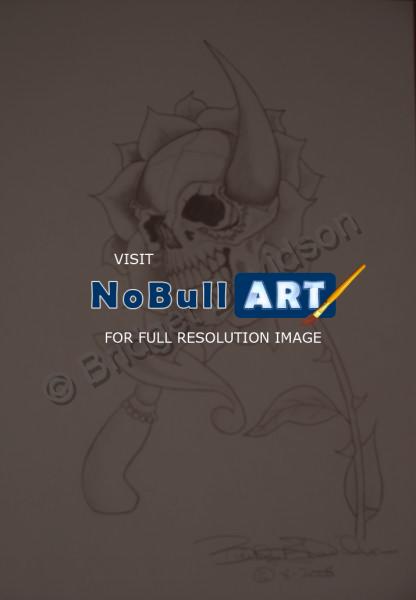 Fantasy Art - Skull And Dagger - Graphite Pencils
