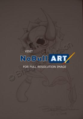 Fantasy Art - Skull And Dagger - Graphite Pencils