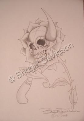 Fantasy Art - Skull And Dagger - Graphite Pencils