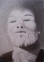 Jimi - Graphite Pencils Drawings - By Bridget Davidson, Black And White Drawing Artist