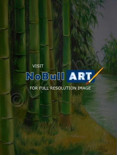 Landscape - Bamboo Green 3 - Oil On Canvas