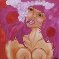 Smoking Hot - Oil On Canvas Paintings - By Florence Mclean, Traditional Painting Artist