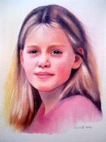 Little Girl - Watercolor Paintings - By Sarah Bent, Portrait Painting Artist