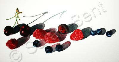 Realism - Cherries  Berries - Watercolor