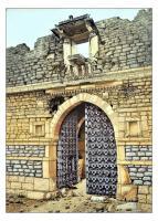 Gate Of Gajod Fortkuchh India - Oil On Canvas Paintings - By Husen Hada, Realistic Painting Artist