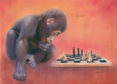 Wildlife - Checkmate - Coloured Pencils And Pan Paste