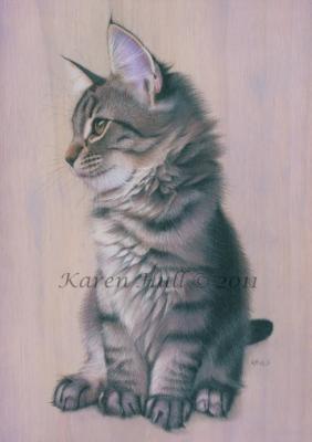 Cats - Contemplating Mischief - Coloured Pencils And Pan Paste