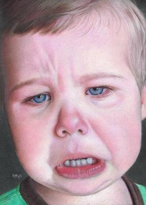 Portraits - Heartbreak - Coloured Pencils On Pastelmat