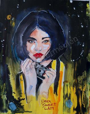 2010 - Dark Sweet Lady - Gouache On Paper