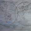 Planisphaerim Blue1 - Paper On Canvas Paintings - By Juan Luis Quintana, Acrylic Plus Mixed Media Painting Artist