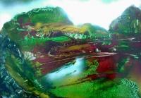 Fantasy World Paintings - Forgotten - Spray Paint On Paperboard