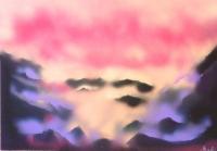 Fantasy World Paintings - Land Of Heavens - Spray Paint On Paperboard