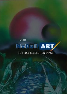 Fantasy World Paintings - Neverland - Spray Paint On Paperboard