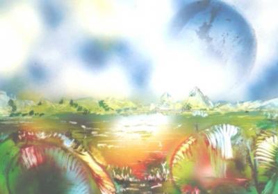 Fantasy World Paintings - Rainbowland - Spray Paint On Paperboard