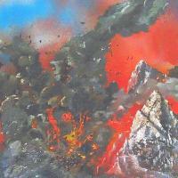 Fantasy World Paintings - Anger - Spray Paint On Paperboard