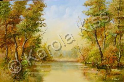 Landscape - Autumn Afternoon - Oil On Veneer