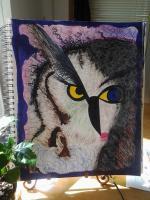 Owl - Mixed Paintings - By Tina Polo, Surrealism Painting Artist