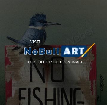 Original Watercolor - No Fishing - Transparent Watercolor