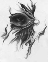 Eye - Charcoal Pencil On Paper Drawings - By Sean King, Tattoo Flash Drawing Artist