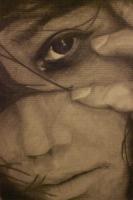 Discern - Charcoal Pencil On Paper Drawings - By Sean King, Portraits Drawing Artist