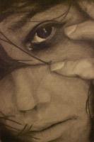 Discern - Charcoal Pencil On Paper Drawings - By Sean King, Portraits Drawing Artist