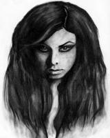 Portrait - Charcoal Pencil On Paper Drawings - By Sean King, Portraits Drawing Artist