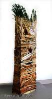 Vertical Dam - Wood And Paint Sculptures - By Barry Scharf, Abstract Sculpture Artist