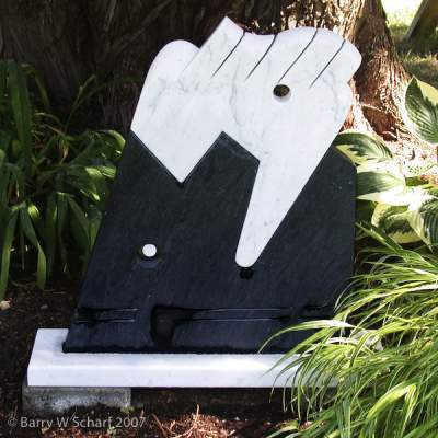 Sculpture - Black And White - Marble And Slate