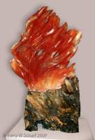 Spiritual Fire - Alabaster And Lava Sculptures - By Barry Scharf, Representational Sculpture Artist