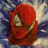 Spider-Man Portrait - Acrylics Paintings - By Christina Huckabee, Character Abstract Painting Artist