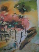 Landscape - Water And Oil Colour In Canvas Paintings - By Dr Rajesh Singh, Fine Art Painting Artist