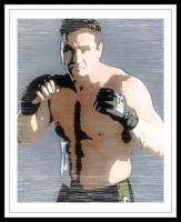 Ken-Shamrock - Digita35Mm Film Drawings - By Travis Miller, Portrait Drawing Artist