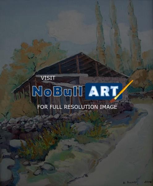 Village - House In Byurakan Village - Oil On Canvas