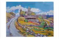 Church In Tekher Village - Acrylic On Canvas Paintings - By Arthur Khachar, Impressionism Painting Artist