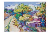 Orgov Village - Acrylic On Canvas Paintings - By Arthur Khachar, Impressionism Painting Artist