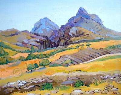 Landscape - Odzasar Snake Mountain - Oil On Canvas