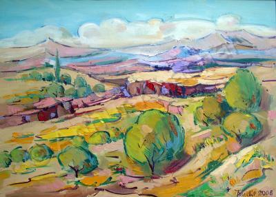 Landscape - Armenian Landscape - Oil On Canvas