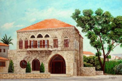 Landscapes - L 074 - Lebanese Old House - Batroun - Acrylic