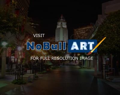 Summer Edition - Los Angeles City Hall At Night - Digital Giclee