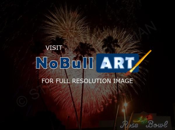 Los Angeles Nights - Rose Bowl Fireworks Heart - Digital Giclee