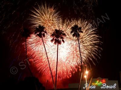 Los Angeles Nights - Rose Bowl Fireworks Heart - Digital Giclee